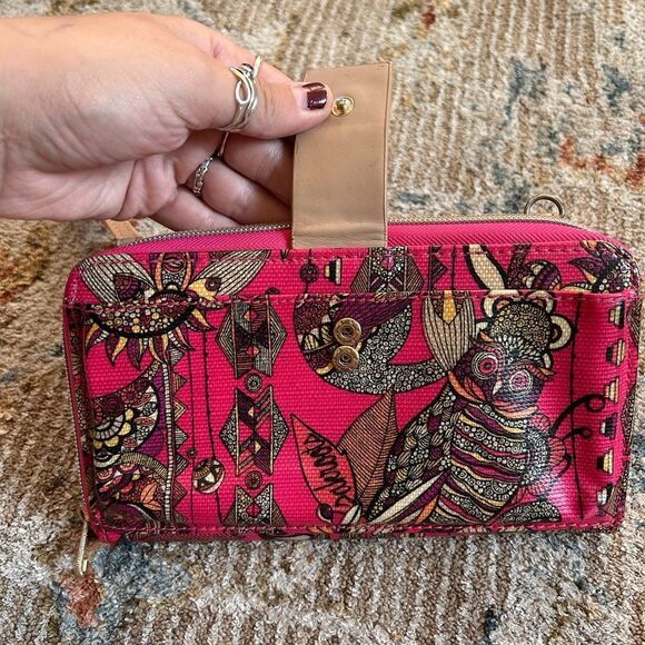 Sakroots Pink and Brown Floral Wristlet - Picture 4 of 8